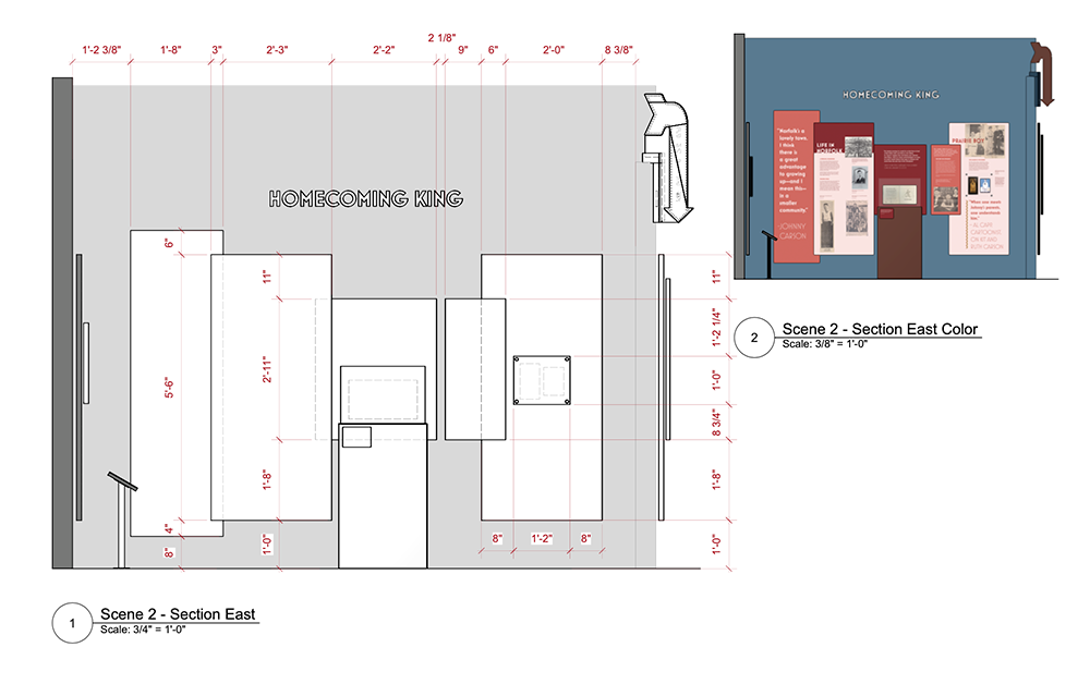 museum exhibit wall elevation