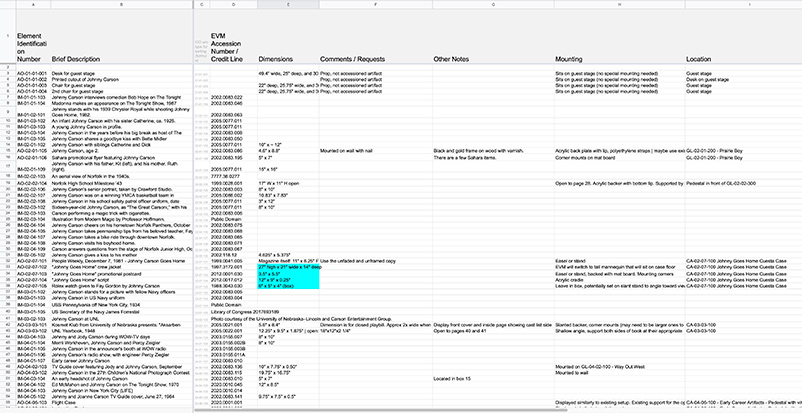 exhibit content database