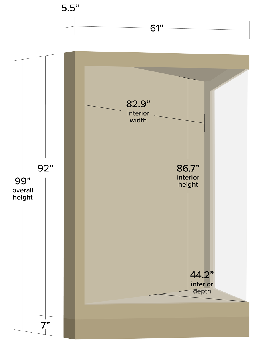 Upland Triangular Cuesta Showcase Dimensions
