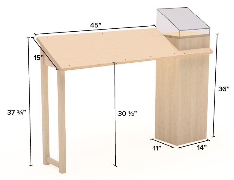 Upland Pedestal Rail dimensions