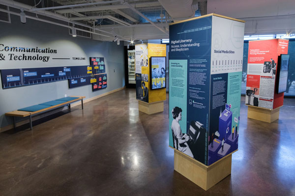 Custom designed exhibit columns for the InfoZone Museum in Pueblo, Colorado.