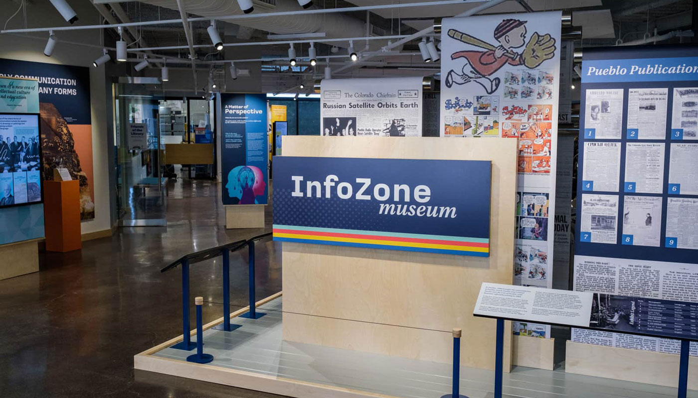 Infozone Museum installed in the Robert Hoag Rawlings Public Library in Pueblo, CO