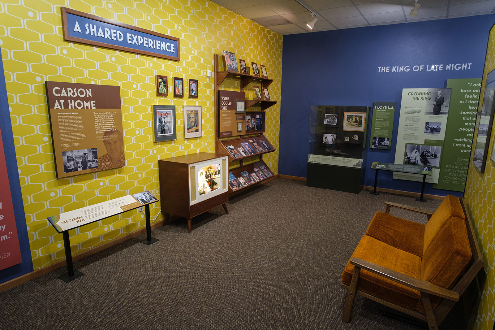 Johnny Carson museum exhibit 1960's living room