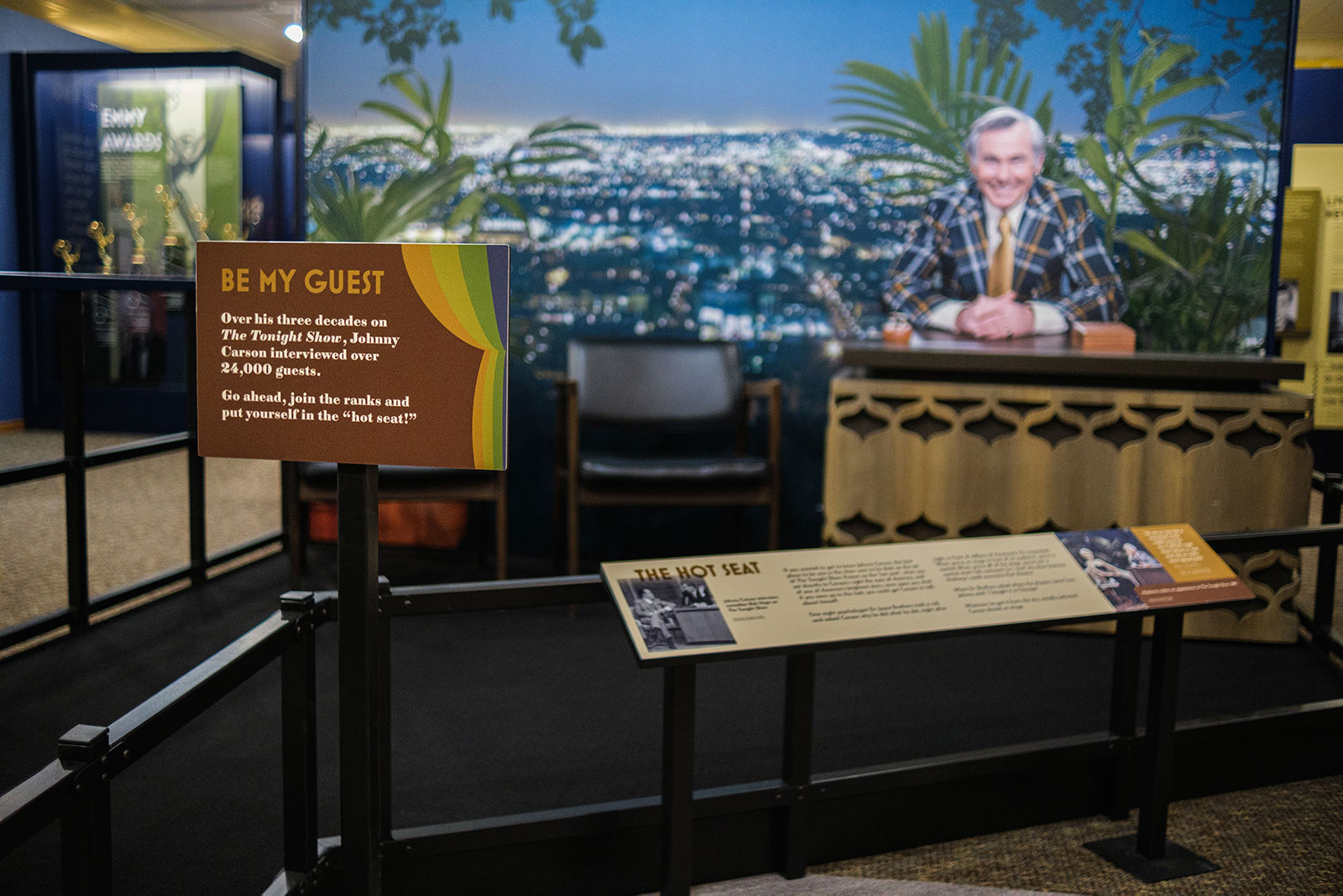 Johnny Carson museum exhibit selfie stage