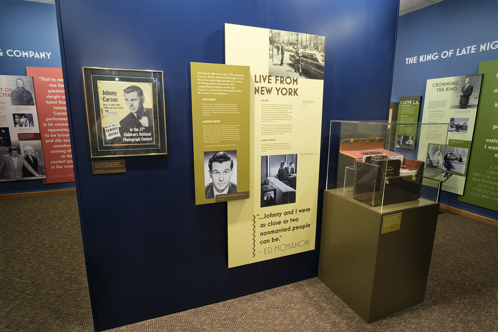 Johnny Carson Museum Exhibit Showcase