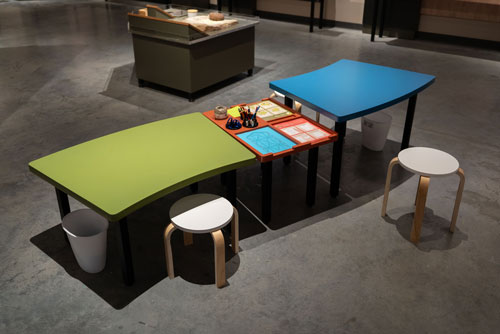 Custom-fabricated children's activity table set.