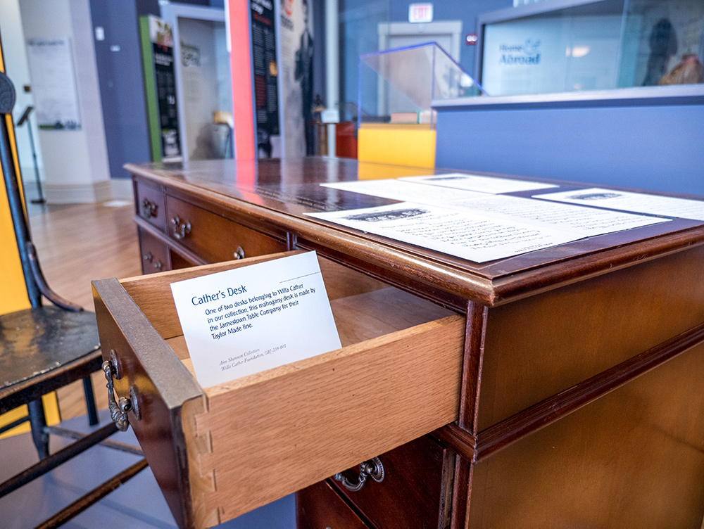 Willa Cather Exhibit desk