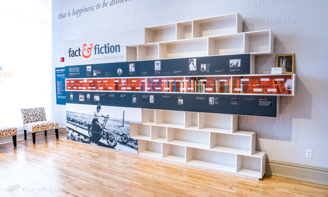 Willa Cather exhibit bookcase