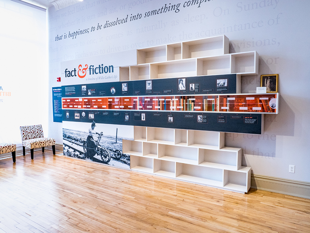 Willa Cather Exhibit bookcase