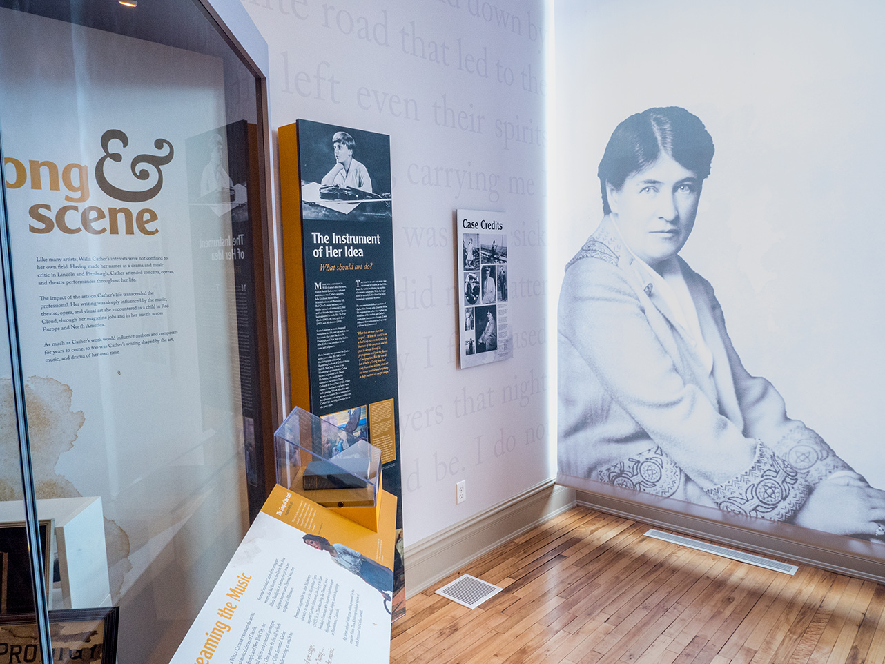 Willa Cather Exhibit display