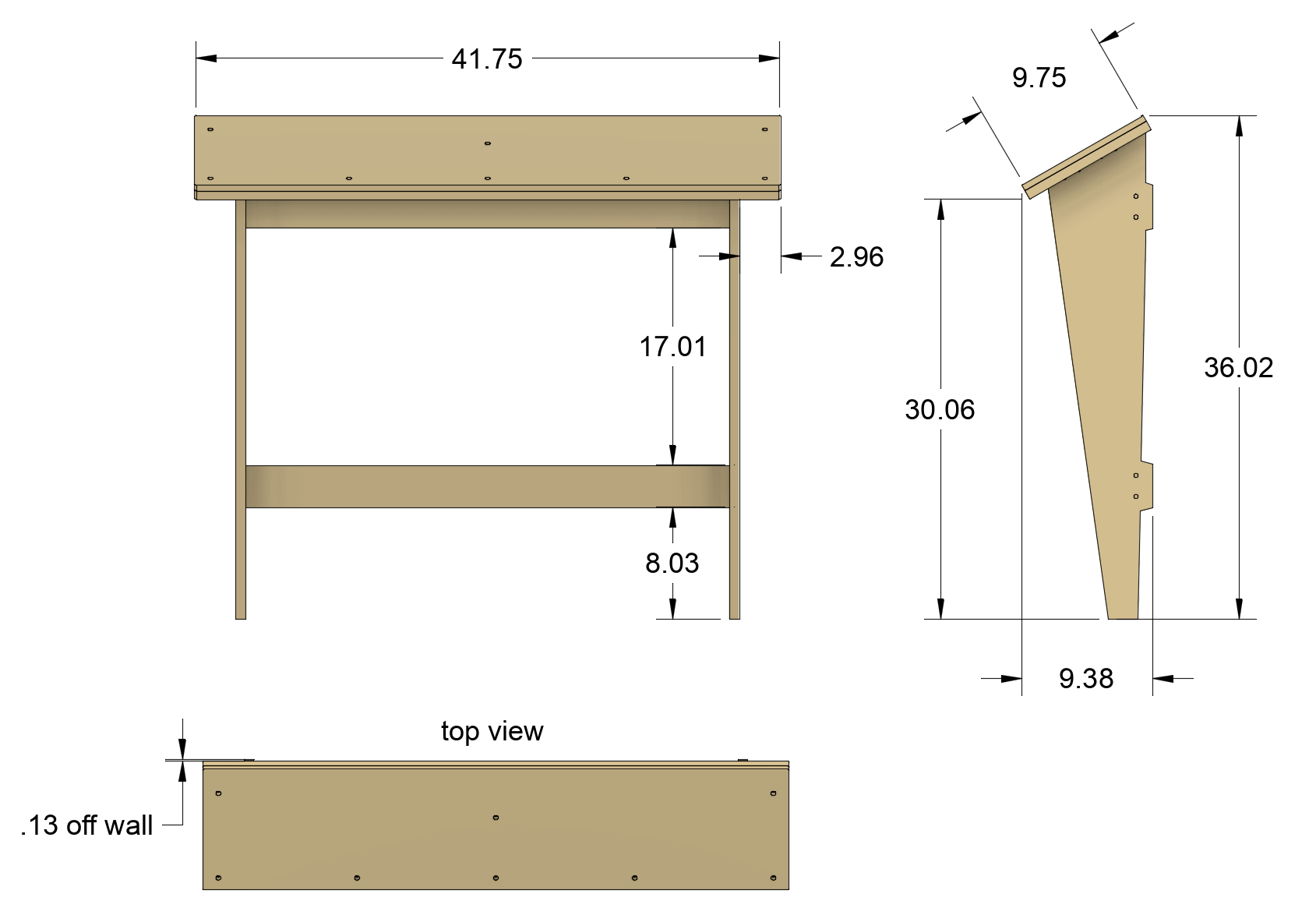 Upland flat pack wall rail dimensions