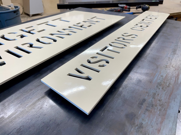 powder coated outdoor sign parts