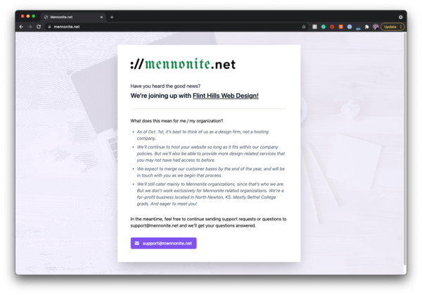 mennonite.net announcement