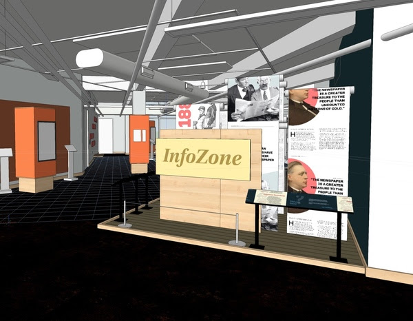 news exhibit perspective view rendering