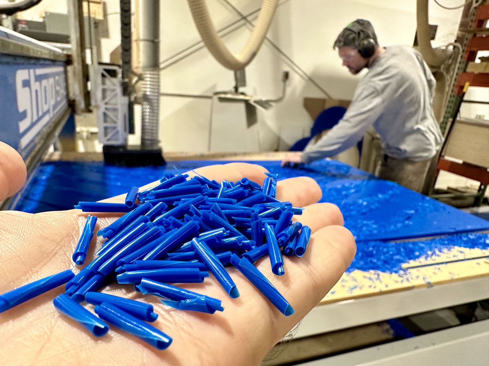 HDPE CNC blue chips